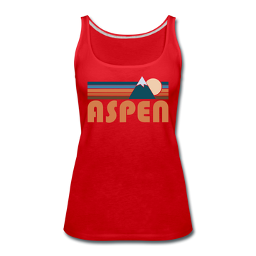 Aspen, Colorado Women’s Tank Top - Retro Mountain Women’s Aspen Tank Top - red