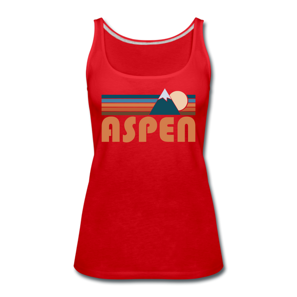 Aspen, Colorado Women’s Tank Top - Retro Mountain Women’s Aspen Tank Top - red