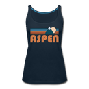 Aspen, Colorado Women’s Tank Top - Retro Mountain Women’s Aspen Tank Top - deep navy