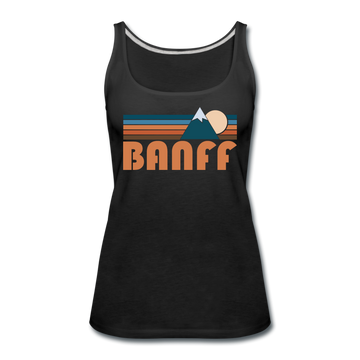 Banff, Canada Women’s Tank Top - Retro Mountain Women’s Banff Tank Top - black