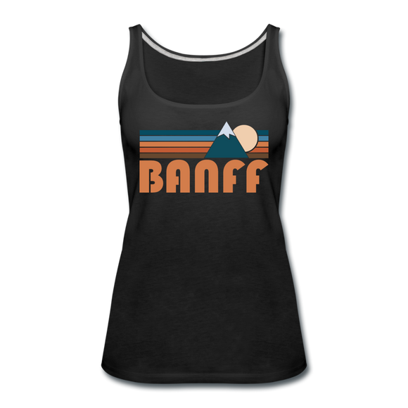 Banff, Canada Women’s Tank Top - Retro Mountain Women’s Banff Tank Top - black