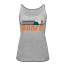 Banff, Canada Women’s Tank Top - Retro Mountain Women’s Banff Tank Top - heather gray