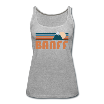 Banff, Canada Women’s Tank Top - Retro Mountain Women’s Banff Tank Top - heather gray