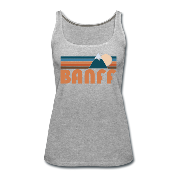 Banff, Canada Women’s Tank Top - Retro Mountain Women’s Banff Tank Top - heather gray
