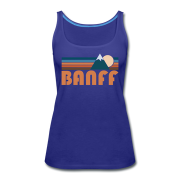 Banff, Canada Women’s Tank Top - Retro Mountain Women’s Banff Tank Top - royal blue