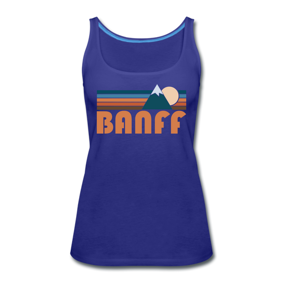 Banff, Canada Women’s Tank Top - Retro Mountain Women’s Banff Tank Top - royal blue