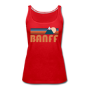 Banff, Canada Women’s Tank Top - Retro Mountain Women’s Banff Tank Top - red
