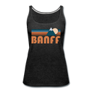 Banff, Canada Women’s Tank Top - Retro Mountain Women’s Banff Tank Top - charcoal gray
