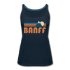 Banff, Canada Women’s Tank Top - Retro Mountain Women’s Banff Tank Top - deep navy