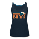 Banff, Canada Women’s Tank Top - Retro Mountain Women’s Banff Tank Top - deep navy