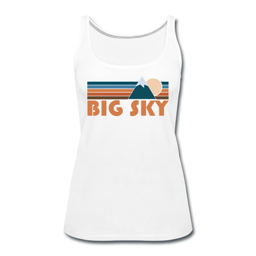Big Sky, Montana Women’s Tank Top - Retro Mountain Women’s Big Sky Tank Top - white