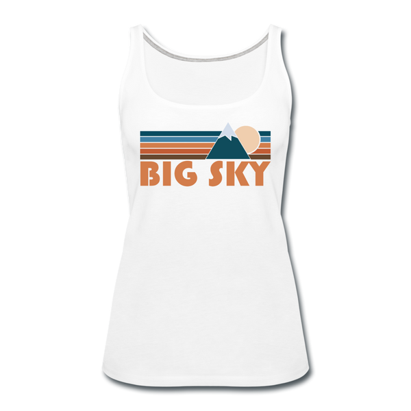Big Sky, Montana Women’s Tank Top - Retro Mountain Women’s Big Sky Tank Top - white