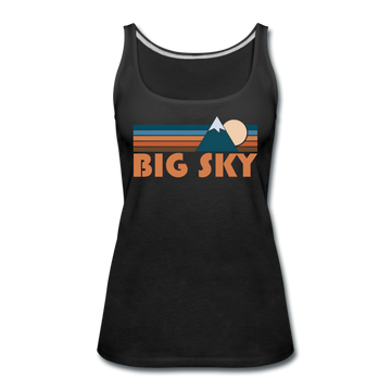Big Sky, Montana Women’s Tank Top - Retro Mountain Women’s Big Sky Tank Top - black