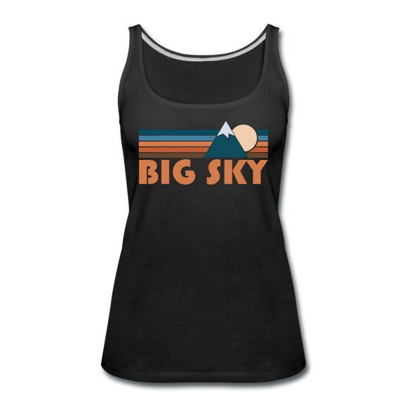 Big Sky, Montana Women’s Tank Top - Retro Mountain Women’s Big Sky Tank Top - black