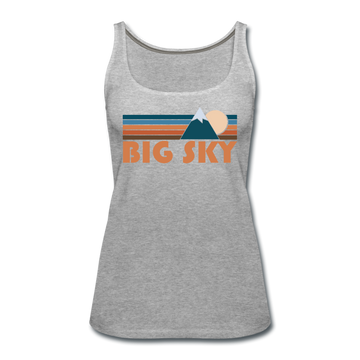 Big Sky, Montana Women’s Tank Top - Retro Mountain Women’s Big Sky Tank Top - heather gray