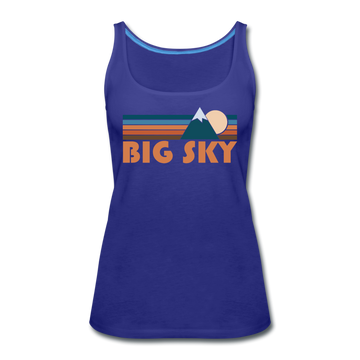 Big Sky, Montana Women’s Tank Top - Retro Mountain Women’s Big Sky Tank Top - royal blue