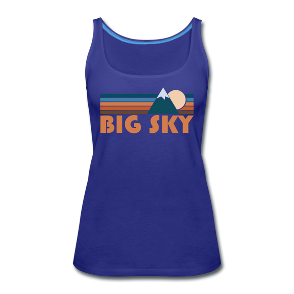 Big Sky, Montana Women’s Tank Top - Retro Mountain Women’s Big Sky Tank Top - royal blue