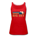 Big Sky, Montana Women’s Tank Top - Retro Mountain Women’s Big Sky Tank Top - red