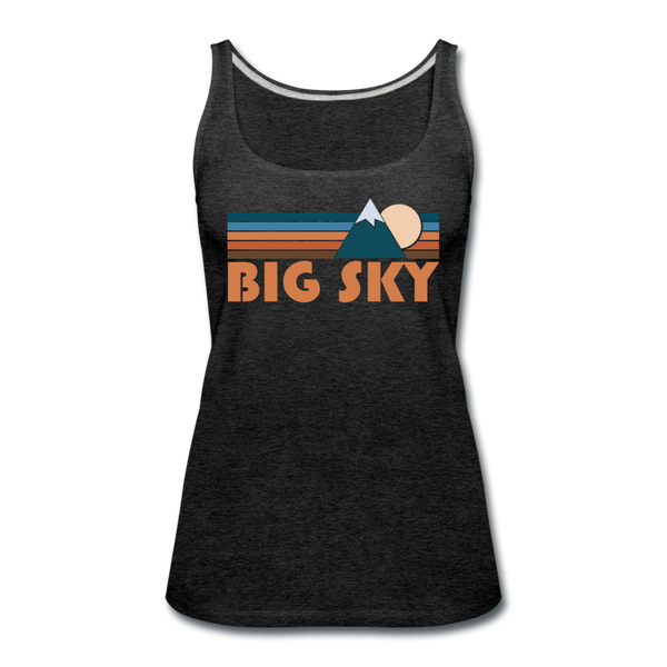 Big Sky, Montana Women’s Tank Top - Retro Mountain Women’s Big Sky Tank Top - charcoal gray