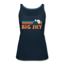 Big Sky, Montana Women’s Tank Top - Retro Mountain Women’s Big Sky Tank Top - deep navy