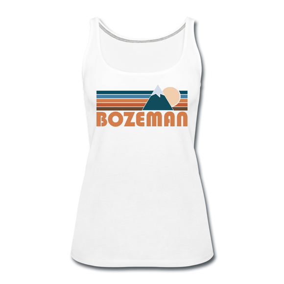 Bozeman, Montana Women’s Tank Top - Retro Mountain Women’s Bozeman Tank Top - white