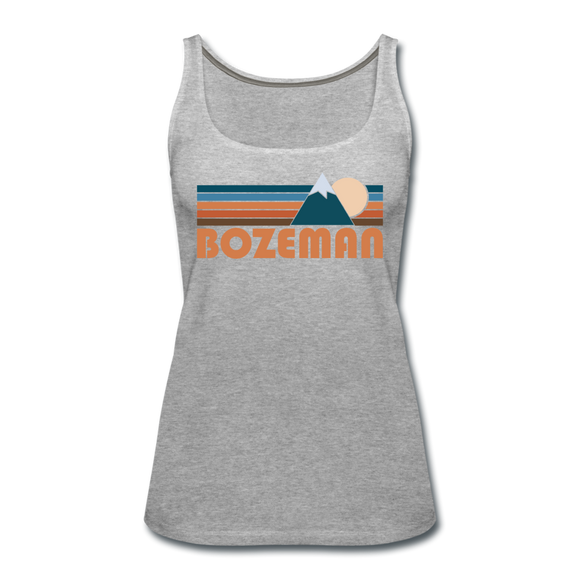Bozeman, Montana Women’s Tank Top - Retro Mountain Women’s Bozeman Tank Top - heather gray