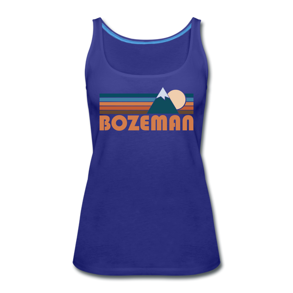 Bozeman, Montana Women’s Tank Top - Retro Mountain Women’s Bozeman Tank Top - royal blue