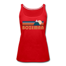 Bozeman, Montana Women’s Tank Top - Retro Mountain Women’s Bozeman Tank Top - red