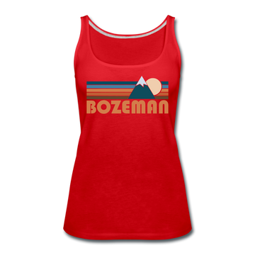 Bozeman, Montana Women’s Tank Top - Retro Mountain Women’s Bozeman Tank Top - red