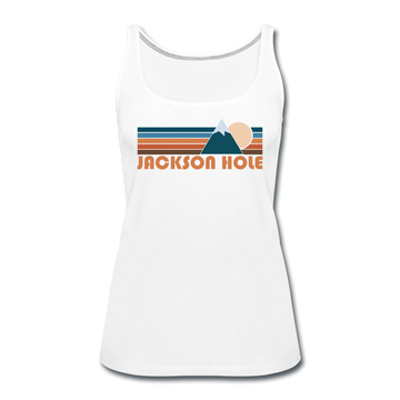 Jackson Hole, Wyoming Women’s Tank Top - Retro Mountain Women’s Jackson Hole Tank Top - white