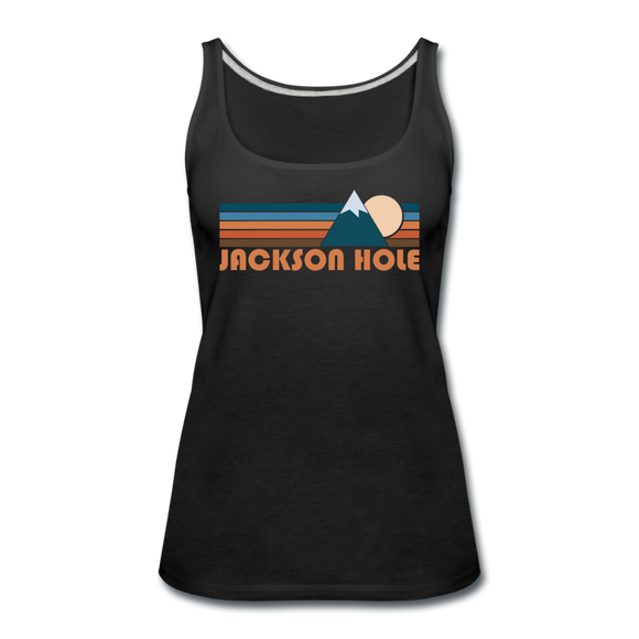 Jackson Hole, Wyoming Women’s Tank Top - Retro Mountain Women’s Jackson Hole Tank Top - black