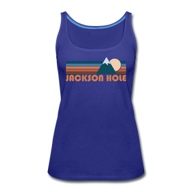 Jackson Hole, Wyoming Women’s Tank Top - Retro Mountain Women’s Jackson Hole Tank Top - royal blue