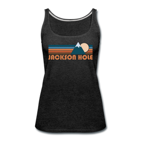 Jackson Hole, Wyoming Women’s Tank Top - Retro Mountain Women’s Jackson Hole Tank Top - charcoal gray