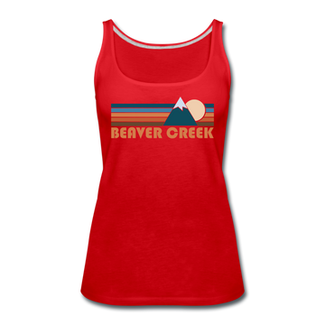 Beaver Creek, Colorado Women’s Tank Top - Retro Mountain Women’s Beaver Creek Tank Top - red
