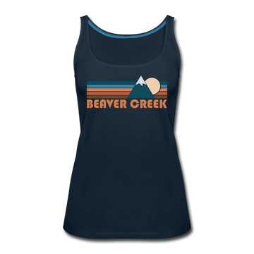Beaver Creek, Colorado Women’s Tank Top - Retro Mountain Women’s Beaver Creek Tank Top - deep navy