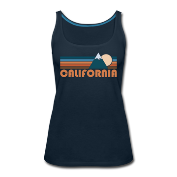 California Women’s Tank Top - Retro Mountain Women’s California Tank Top - deep navy