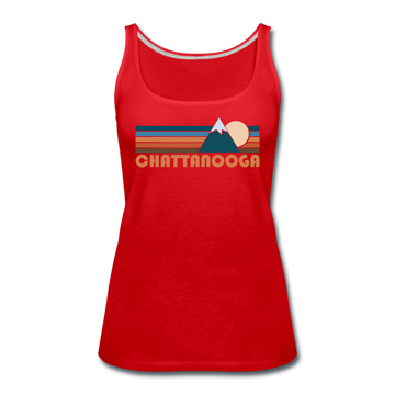 Chattanooga, Tennessee Women’s Tank Top - Retro Mountain Women’s Chattanooga Tank Top - red