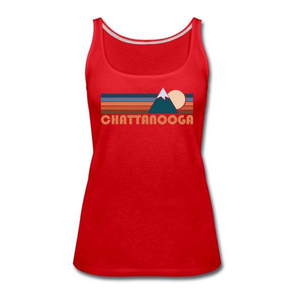 Chattanooga, Tennessee Women’s Tank Top - Retro Mountain Women’s Chattanooga Tank Top - red
