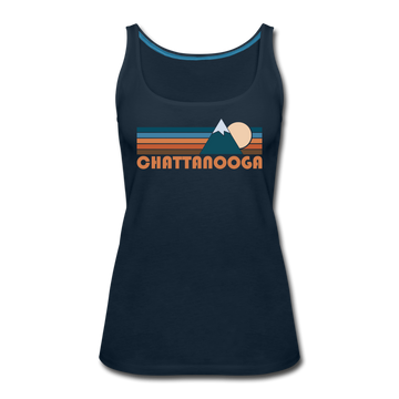 Chattanooga, Tennessee Women’s Tank Top - Retro Mountain Women’s Chattanooga Tank Top - deep navy