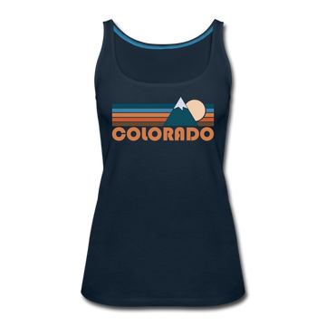 Colorado Women’s Tank Top - Retro Mountain Women’s Colorado Tank Top - deep navy