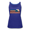 Boulder, Colorado Women’s Tank Top - Retro Mountain Women’s Boulder Tank Top - royal blue