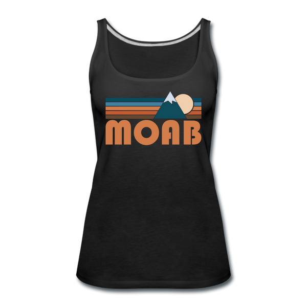 Moab, Utah Women’s Tank Top - Retro Mountain Women’s Moab Tank Top - black