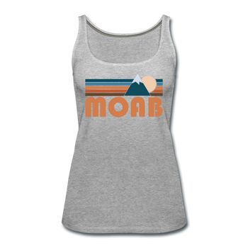 Moab, Utah Women’s Tank Top - Retro Mountain Women’s Moab Tank Top - heather gray