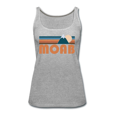Moab, Utah Women’s Tank Top - Retro Mountain Women’s Moab Tank Top - heather gray