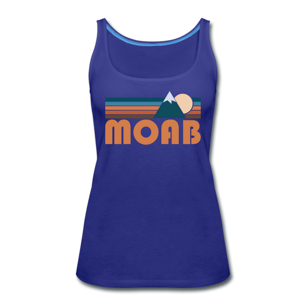 Moab, Utah Women’s Tank Top - Retro Mountain Women’s Moab Tank Top - royal blue