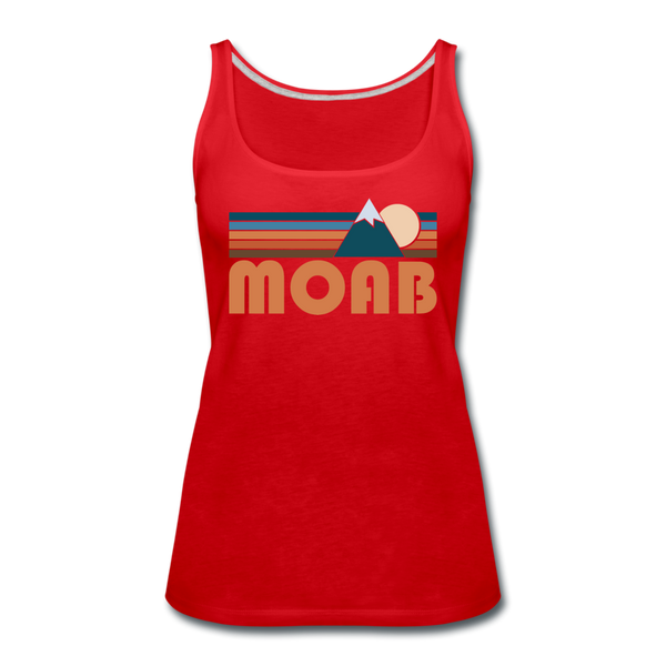Moab, Utah Women’s Tank Top - Retro Mountain Women’s Moab Tank Top - red
