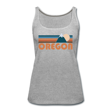 Oregon Women’s Tank Top - Retro Mountain Women’s Oregon Tank Top - heather gray