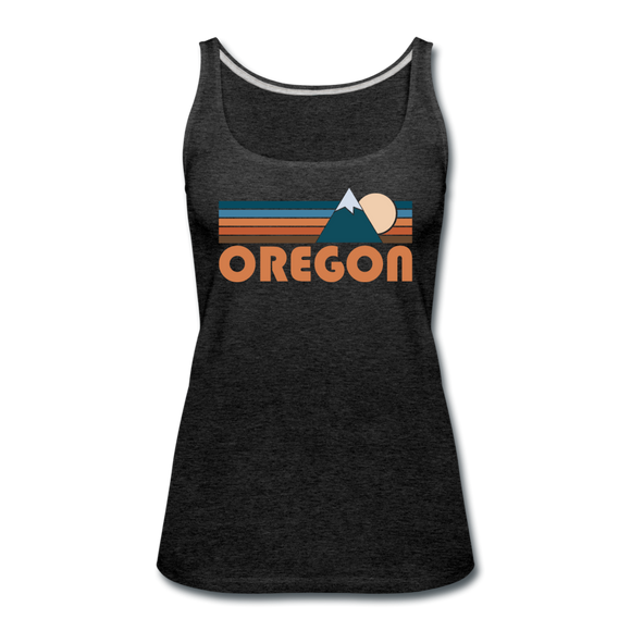 Oregon Women’s Tank Top - Retro Mountain Women’s Oregon Tank Top - charcoal gray