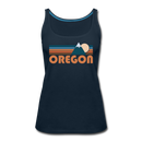 Oregon Women’s Tank Top - Retro Mountain Women’s Oregon Tank Top - deep navy