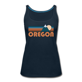 Oregon Women’s Tank Top - Retro Mountain Women’s Oregon Tank Top - deep navy